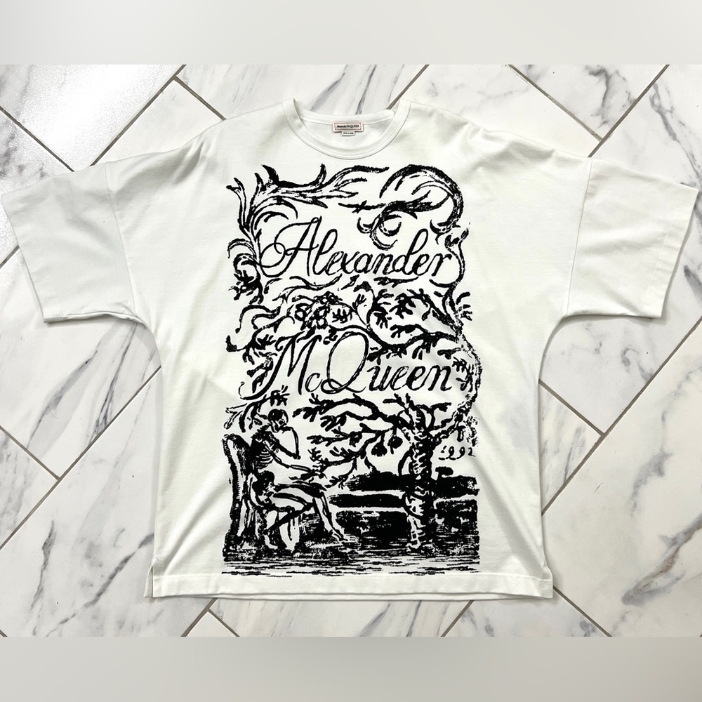 Alexander McQueen Oversized T-shirt Shirt White Black